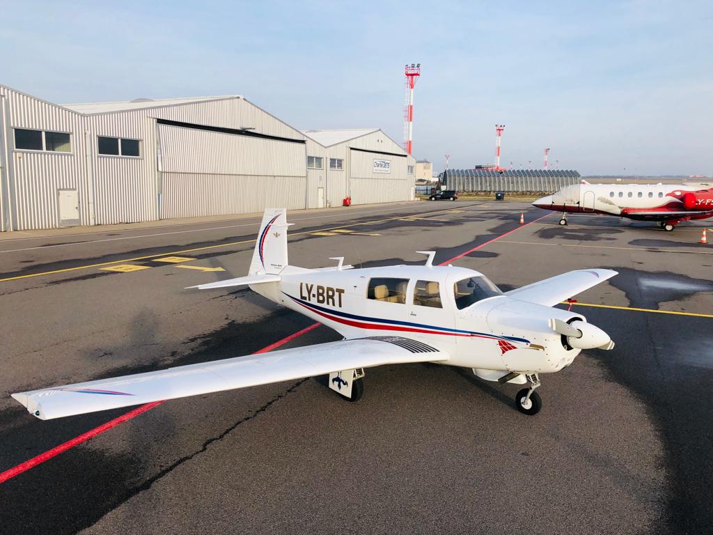 Mooney LY-BRT on the apron